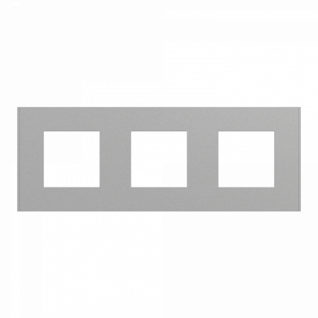 Unica Déco Essentielle - Plaque de finition - Aluminium - 3 postes horiz vert