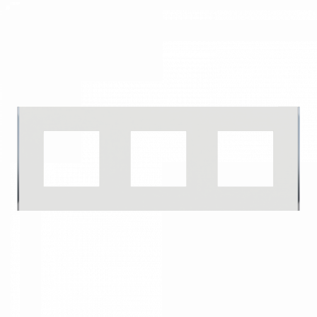 Unica Déco Subtile - Plaque de finition - Blanc liseré argent  - 3P horiz vert