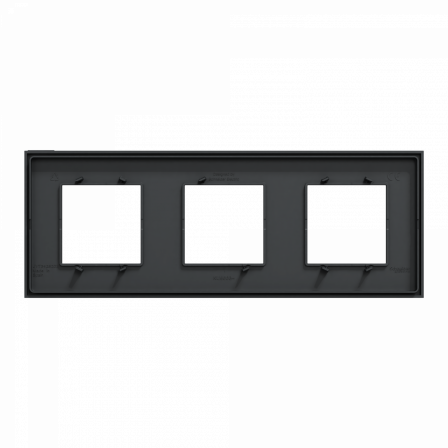 Unica Déco Subtile - Plaque de finition - Anthra liseré cuivre  - 3P horiz vert