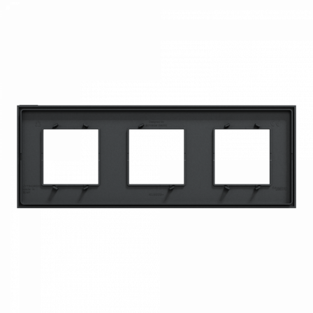 Unica Déco Essentielle - Plaque de finition - Anthracite - 3 postes horiz vert