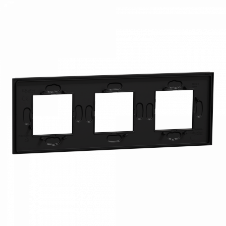 Unica Déco Signature - Plaque de finition - Gomme noire - 3P horiz vert