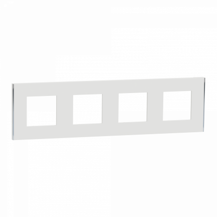 Unica Déco Subtile - Plaque de finition - Blanc liseré argent  - 4P horiz vert