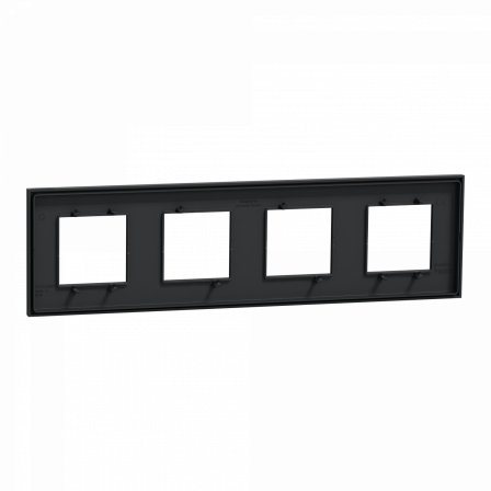 Unica Déco Subtile - Plaque de finition - Anthra liseré argent  - 4P horiz vert