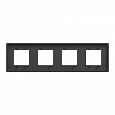 Unica Déco Essentielle - Plaque de finition - Anthracite - 4 postes horiz vert