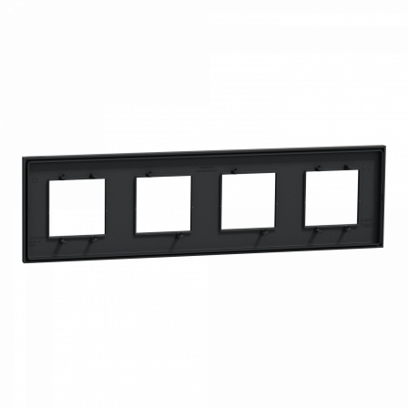 Unica Déco Essentielle - Plaque de finition - Anthracite - 4 postes horiz vert