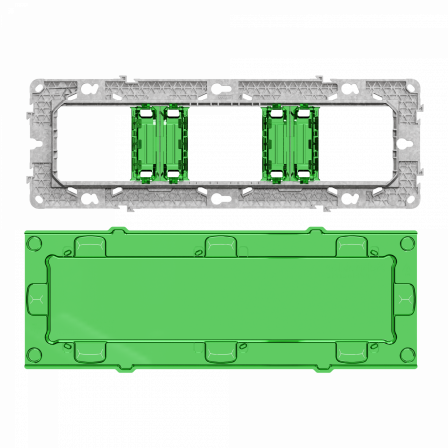 Unica - support de fixation 6-8 mod / 3 postes + protection chantier - zamac