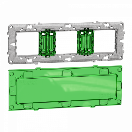 Unica - support de fixation 6-8 mod / 3 postes + protection chantier - zamac