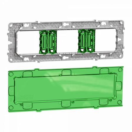 Unica - support de fixation 6-8 mod / 3 postes + protection chantier - zamac