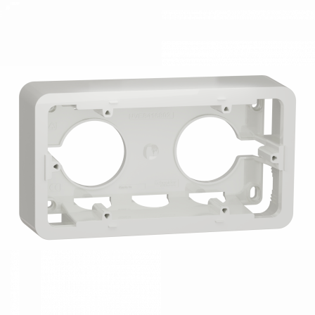 Unica - boîte en saillie - blanc - 2 postes