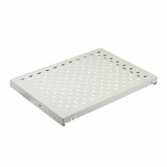 Actassi - plateau fixe perforé 19P - 1U - prof. 1000mm - maxi 100kg - RAL 7035