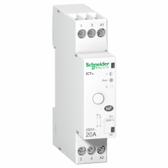 Acti9 iCT+HC - Contacteur silencieux à commande manuelle - 1P+N - 20A - 230Vca