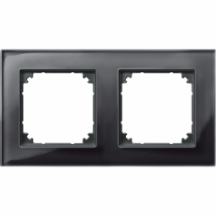 System M - M Elegance - Plaque de finition - 2 postes - verre noir
