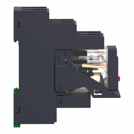 Harmony  RXG - relais embroc monté sur embase - test + DEL - 2OF 5A - 230VAC