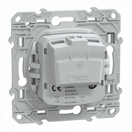 Ovalis - prise de courant à puits 2P 16A - bornes vis - Blanc