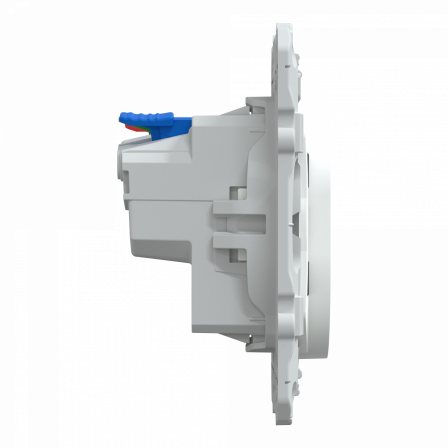 Ovalis - prise de courant 2P+T 16A affleurante - bornes automatiques - Blanc