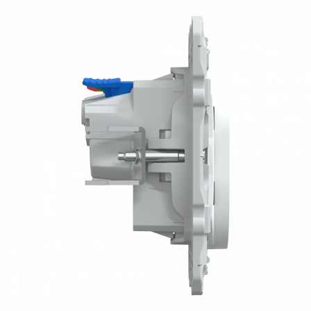 Ovalis - prise 2P+T 16A affleurante - bornes auto - Blanc - Griffes montées