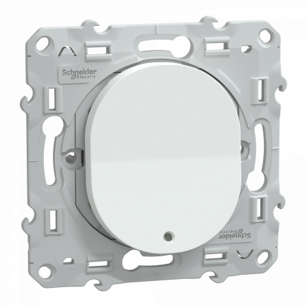 Ovalis - poussoir à fermeture lumineux - 10AX - LED bleu 250V - Blanc