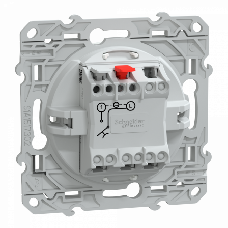 Ovalis - poussoir à fermeture lumineux - 10AX - LED bleu 250V - Blanc