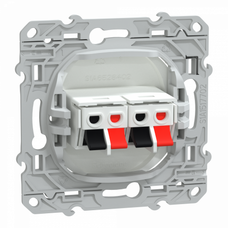 Ovalis - Prise haut parleur - 2 sorties - Blanc