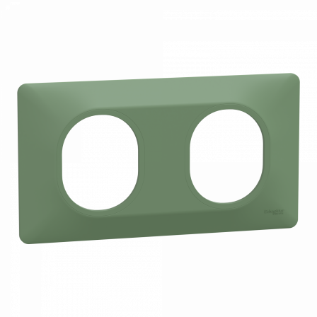 Ovalis - Plaque de finition - 2 postes Horizontal - entraxe 71mm - Vert Forêt