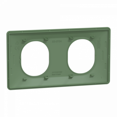 Ovalis - Plaque de finition - 2 postes Horizontal - entraxe 71mm - Vert Forêt