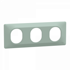 Ovalis - Plaque de finition - 3 postes Horizontal - entraxe 71mm - Sauge