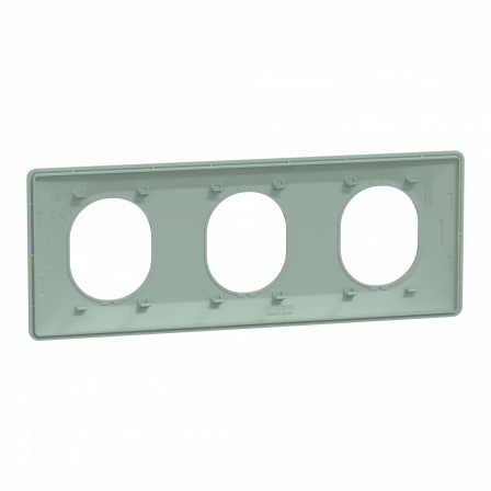 Ovalis - Plaque de finition - 3 postes Horizontal - entraxe 71mm - Sauge