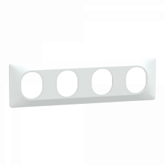Ovalis - Plaque de finition - 4 postes Horizontal - entraxe 71 mm - Blanc