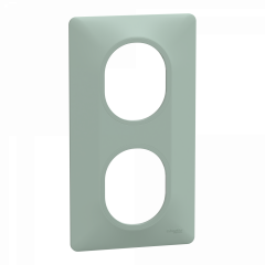 Ovalis - Plaque de finition - 2 postes Vertical - entraxe 71mm - Sauge