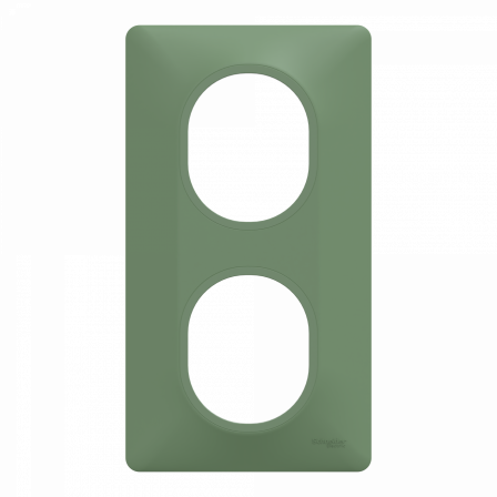 Ovalis - Plaque de finition - 2 postes Vertical - entraxe 71mm - Vert Forêt