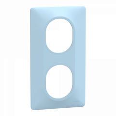 Ovalis - Plaque de finition - 2 postes Vertical - entraxe 71mm - Bleu Azurin