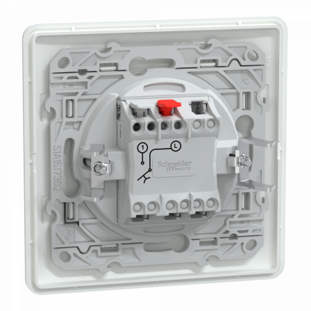 Ovalis - bouton poussoir à fermeture - 10AX - Blanc - griffes montées - plaque