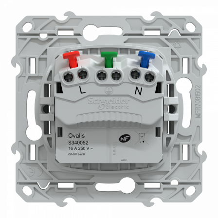 Ovalis - prise de courant 2P+T 16A affleurante - bornes auto - Anthracite