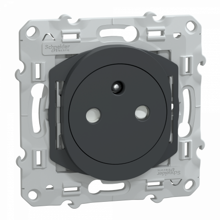 Ovalis - prise de courant 2P+T 16A affleurante - bornes auto - Anthracite