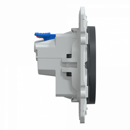 Ovalis - prise de courant 2P+T 16A affleurante - bornes auto - Anthracite