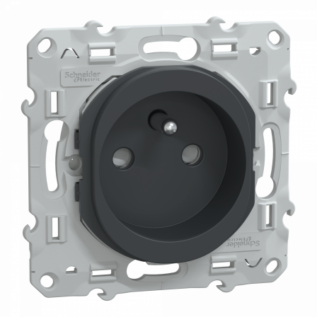 Ovalis - prise de courant à puits 2P+T 16A - bornes automatiques - Anthracite