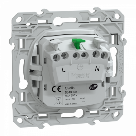 Ovalis - prise de courant à puits 2P+T 16A - bornes automatiques - Anthracite