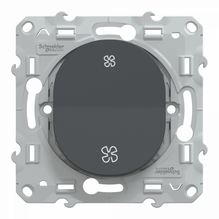 Ovalis - poussoir VMC - sans arrêt - Anthracite