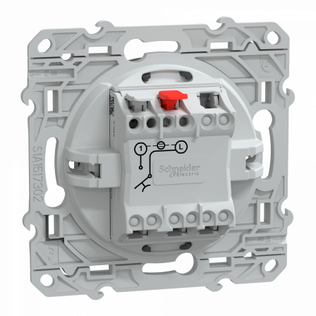 Ovalis - poussoir à fermeture lumineux - 10AX - LED bleu 250V - Anthracite