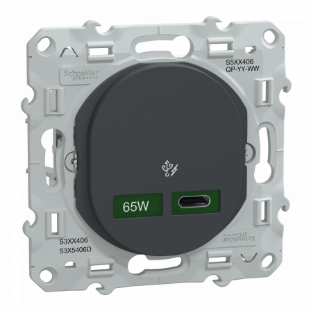 Ovalis - Chargeur USB-C 65W - Forte puissance pour charge app. mobiles - Anth