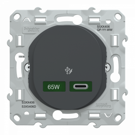 Ovalis - Chargeur USB-C 65W - Forte puissance pour charge app. mobiles - Anth