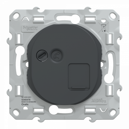 Ovalis - prise RJ45 cat.6 STP - grade 2TV min à grade 3TV (+ multi) - Anthracite