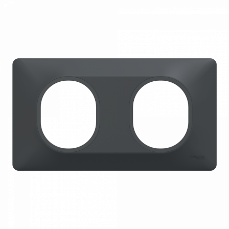 Ovalis - Plaque de finition - 2 postes Horizontal - entraxe 71 mm - Anthracite