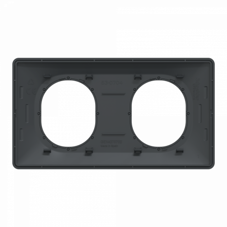 Ovalis - plaque de finition - 2 postes horizontal - 71mm - anthracite - laiton