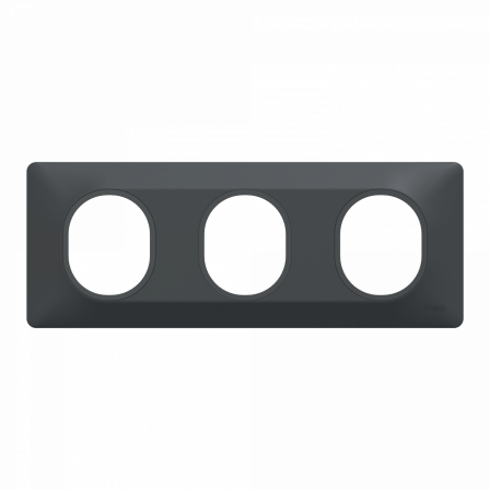 Ovalis - Plaque de finition - 3 postes Horizontal - entraxe 71 mm - Anthracite