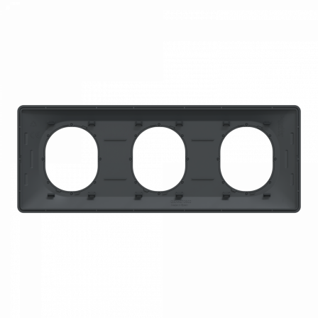 Ovalis - plaque de finition - 3 postes horizontal - 71mm - anthracite - laiton