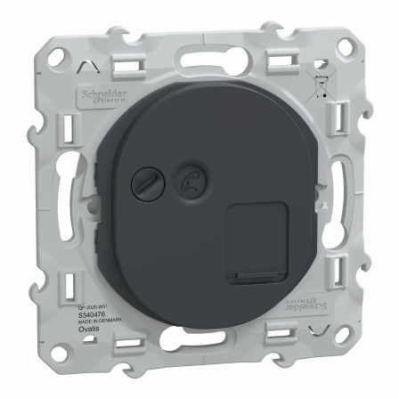 Ovalis - prise RJ45 cat.6 STP - grade 2TV min à grade 3TV (+ multi) - Anthracite