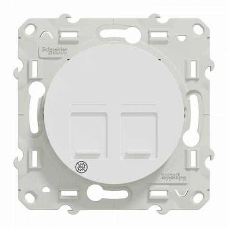 Odace - prise double RJ45 cat.6 STP - grade 2TV min à grade 3TV - antibactérien