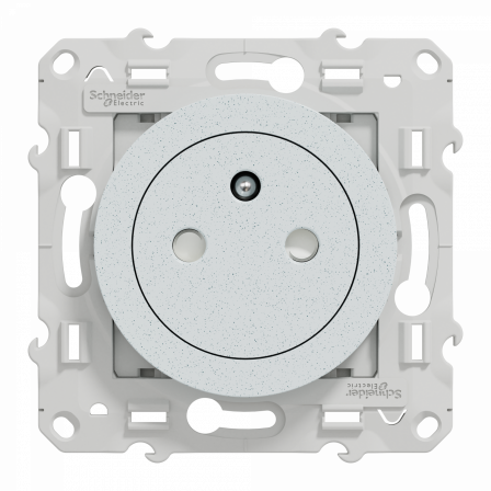 Odace - prise de courant 2P+T affleurante - blanc Recyclé - connexion rapide