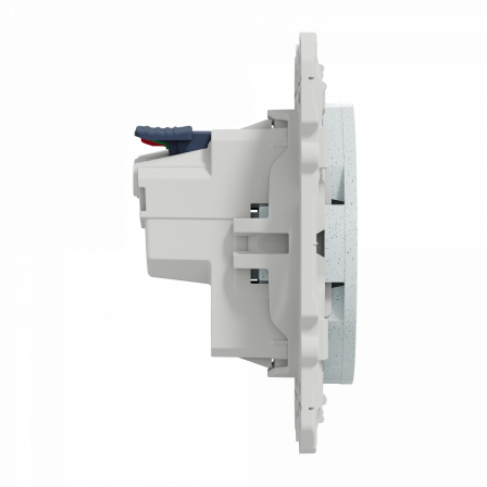 Odace - prise de courant 2P+T affleurante - blanc Recyclé - connexion rapide